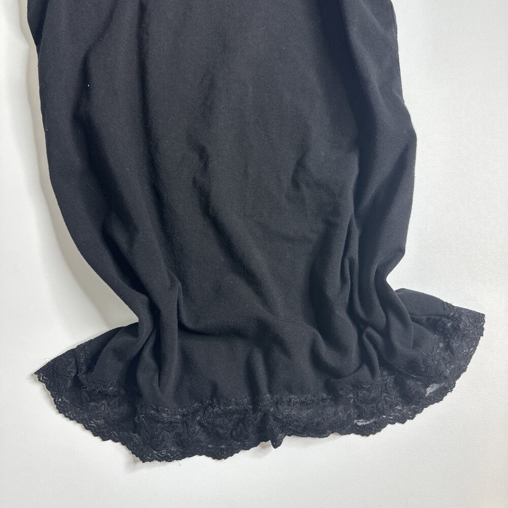 Bozzolo Black Lace Trim Cami Tank Top Spaghetti Strap Y2K Coquette Goth Size 1X - Picture 4 of 7